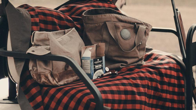 The H. Goose Sporting Blanket, at $189, is made from quality canvas & flannel spun and woven within driving distance of Greenville SC, where the company is based.